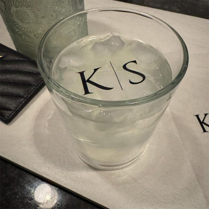 CLEAR DRINK toppers Custom initials minimal simple, initials