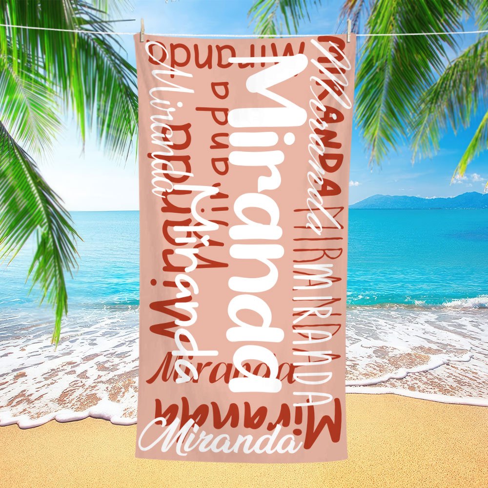 Custom Name Beach Towel - Personalized