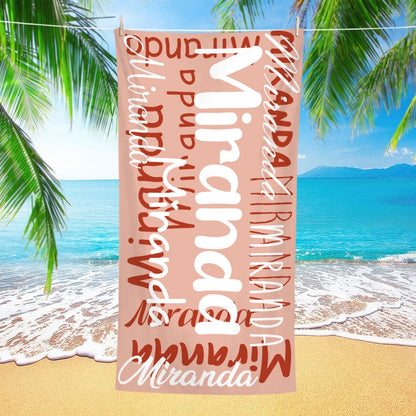 Custom Name Beach Towel - Personalized
