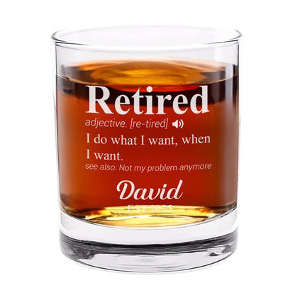 Personalized Retirement Definition Whiskey Glass