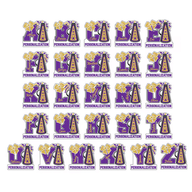 Football Yard Sign Personalized Cheer Squad Sign, Customize Name & Initial, School Colors
