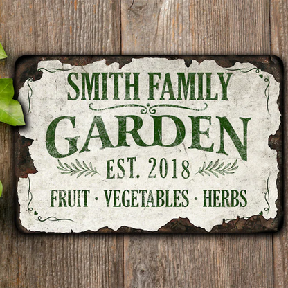 Custom Metal Garden Sign: Rustic Personalized Outdoor Decor