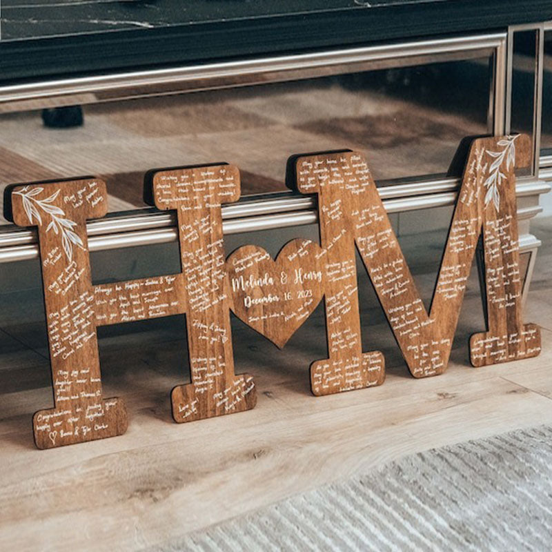 Personalized Engraved Wood Letter Guest Book alternative/ Wedding Sign/ Wedding Guest Book