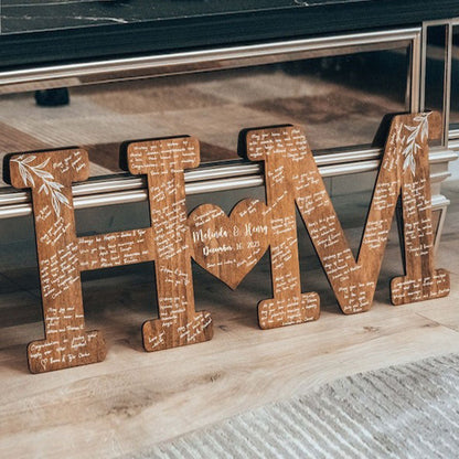 Personalized Engraved Wood Letter Guest Book alternative/ Wedding Sign/ Wedding Guest Book