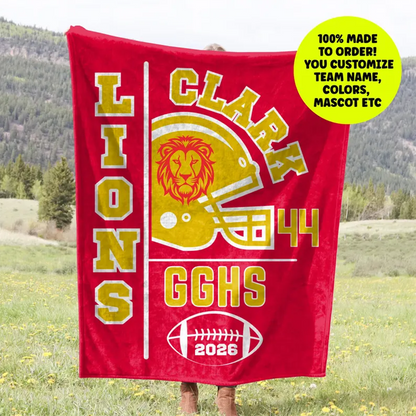 Football Blanket for High School Player, Senior Night Gift Idea for Team