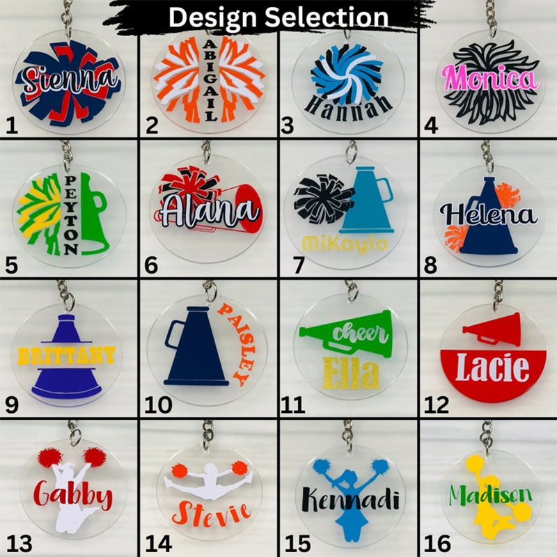 Personalized Cheer Keychains, Cheerleader Bag Tag, Cheer Team
