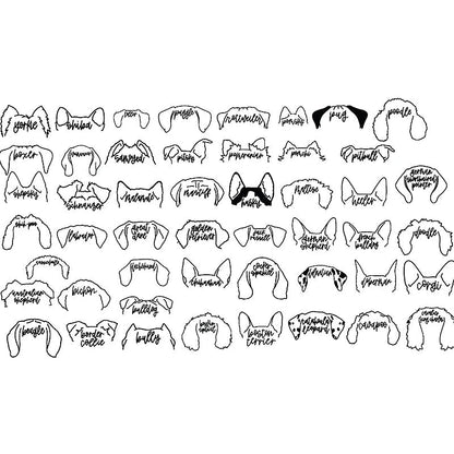 Dog Ear Name Sign 40 Breeds Available for Personalization