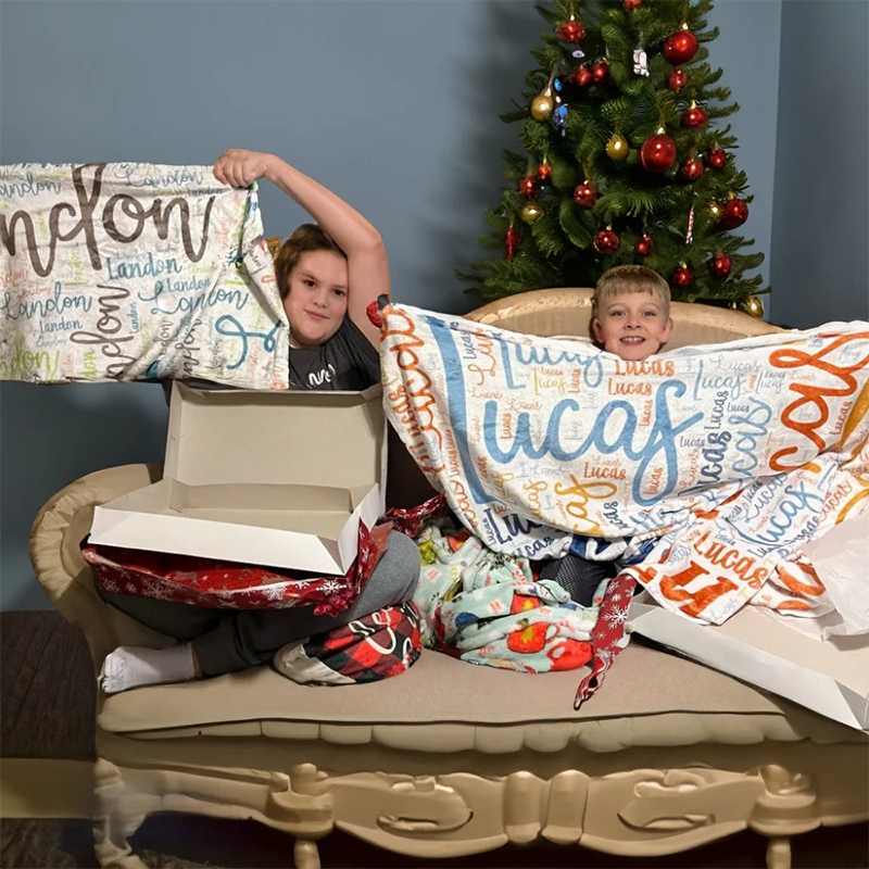Personalized Soft Flannel Name Family Blanket