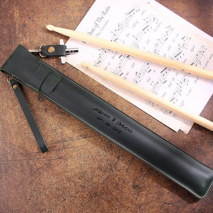 Custom Leather Drum Stick Bag, Handmade Leather Drumstick Holder