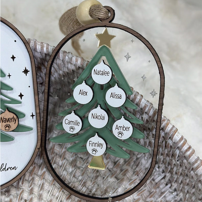 Personalized Family Tree Ornament, Personalized Grandparent Ornament