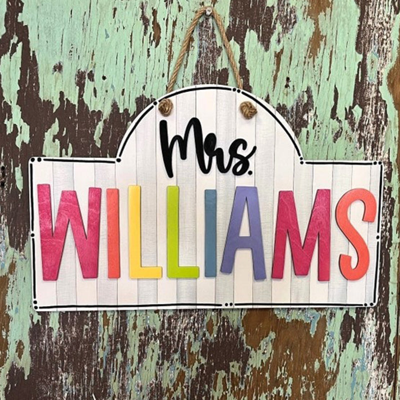 Personalized Teacher Door or Wall Sign, Classroom Sign, 3D or Print Teacher Name Sign