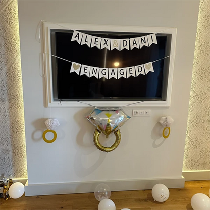 Engagement party decorations - bridal shower banner
