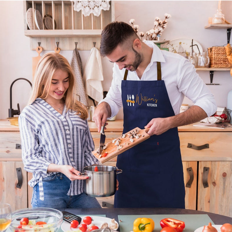 Personalized Cooking Apron for Woman Man Kid with Pockets