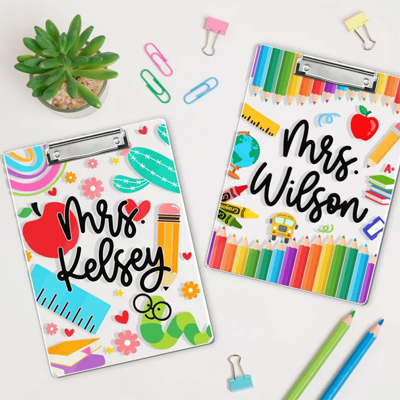 Personalized Teacher Gift, Custom Clipboard With Teacher Name