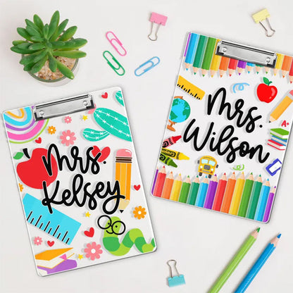 Personalized Teacher Gift, Custom Clipboard With Teacher Name