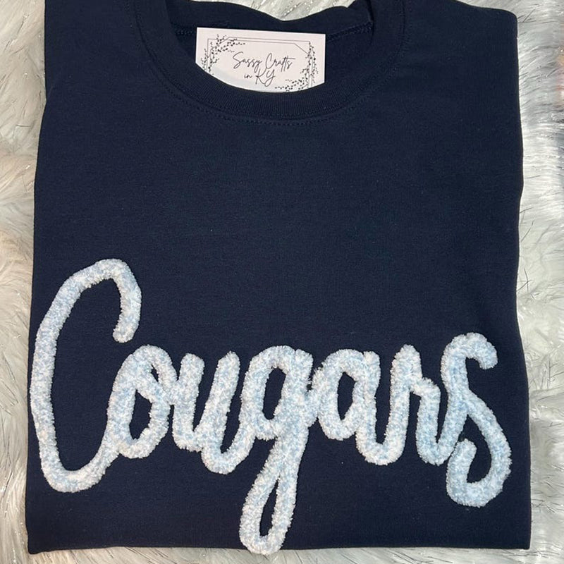 Custom Chenille Sweatshirt, Custom Yarn Sweatshirt