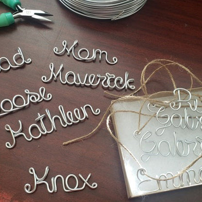 Personalised Wire Name Christmas Decoration, Custom Name Decoration