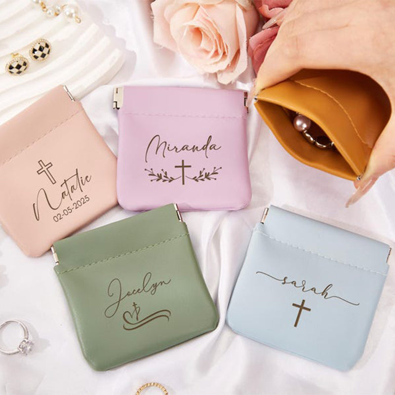 Personalized Leather Rosary Pouch,Perfect 1st Communion and Confirmation Gift