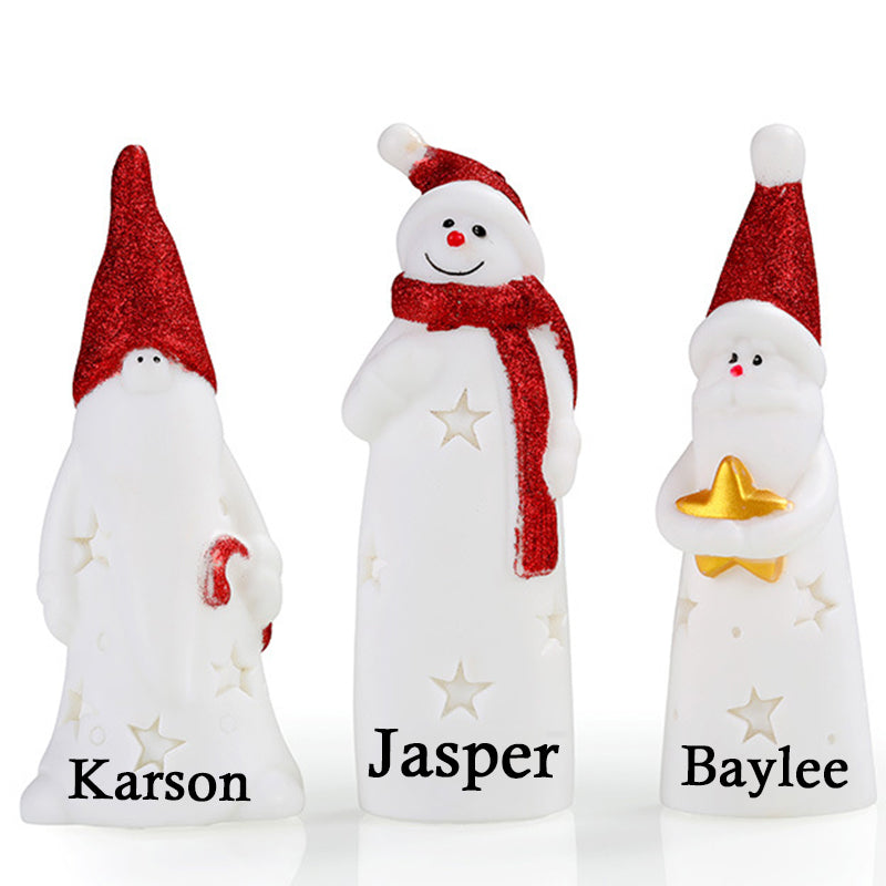 Personalized Snowman LED Ornament Custom Name Christmas