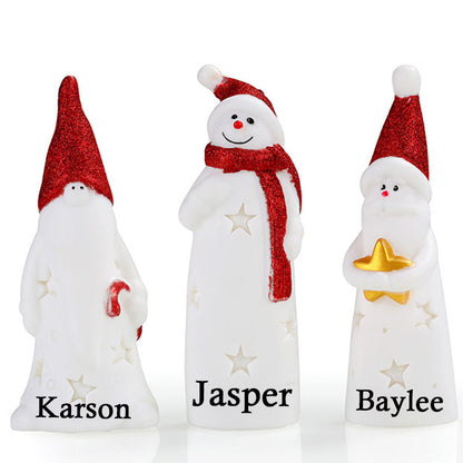 Personalized Snowman LED Ornament Custom Name Christmas