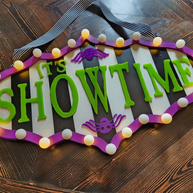 Halloween Door Hanger: 'It's Showtime' Decor
