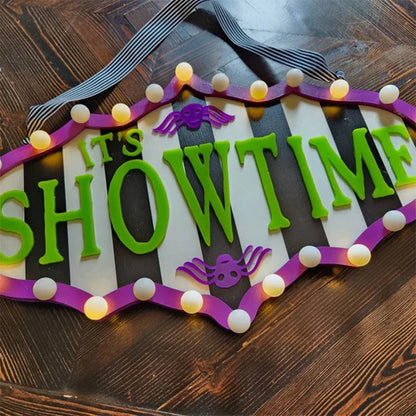 Halloween Door Hanger: 'It's Showtime' Decor