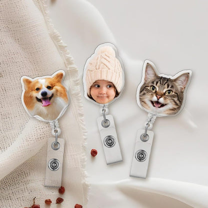 Custom Dog Badge Reel Personalized Funny Pet Badge Reel from Photo