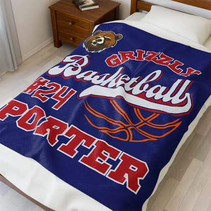 Basketball Blanket Personalized Senior Gift Custom Team Gift Name on Blanket