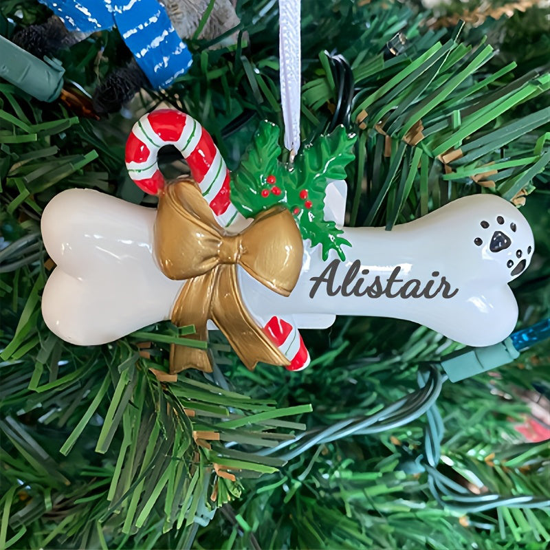 Customizable Resin Bone Ornament - Personalized Name