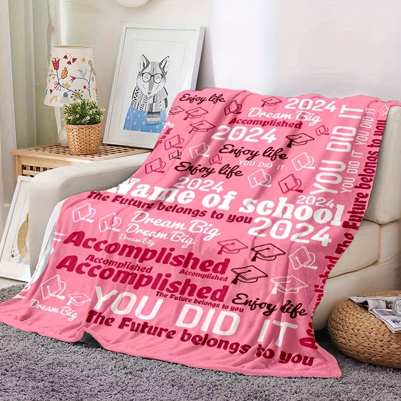 Customizable Graduation Flannel Blanket