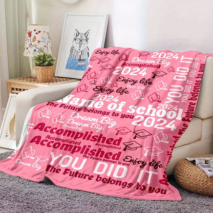 Customizable Graduation Flannel Blanket