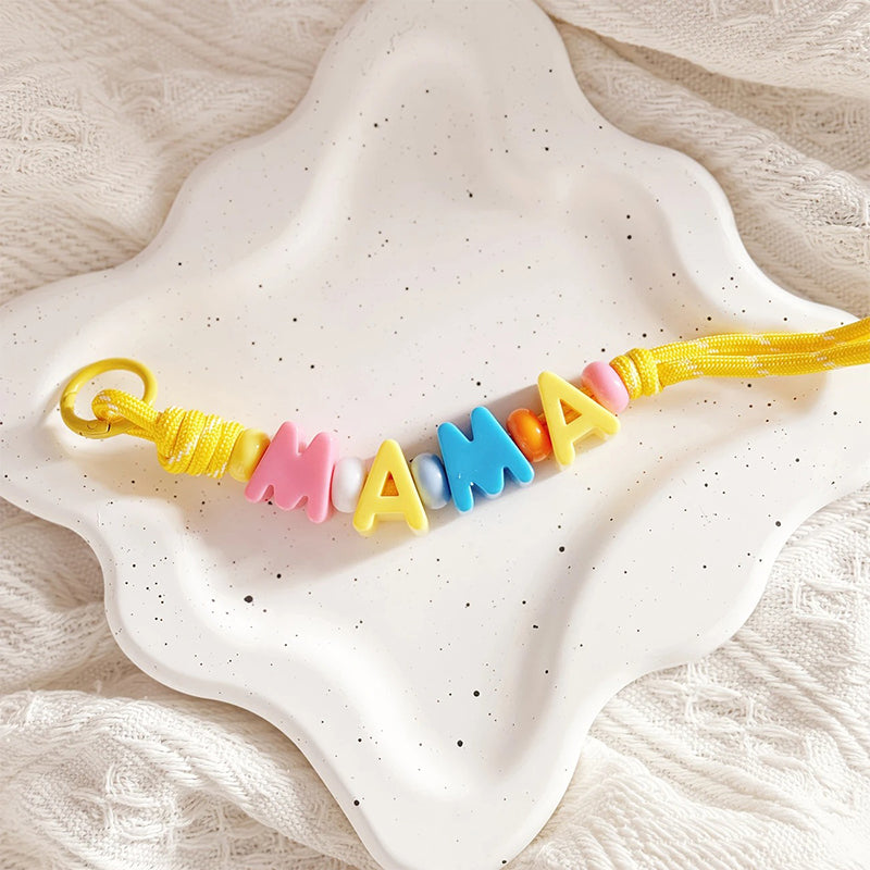 Personalized Name/Number Beaded Keyring Charm