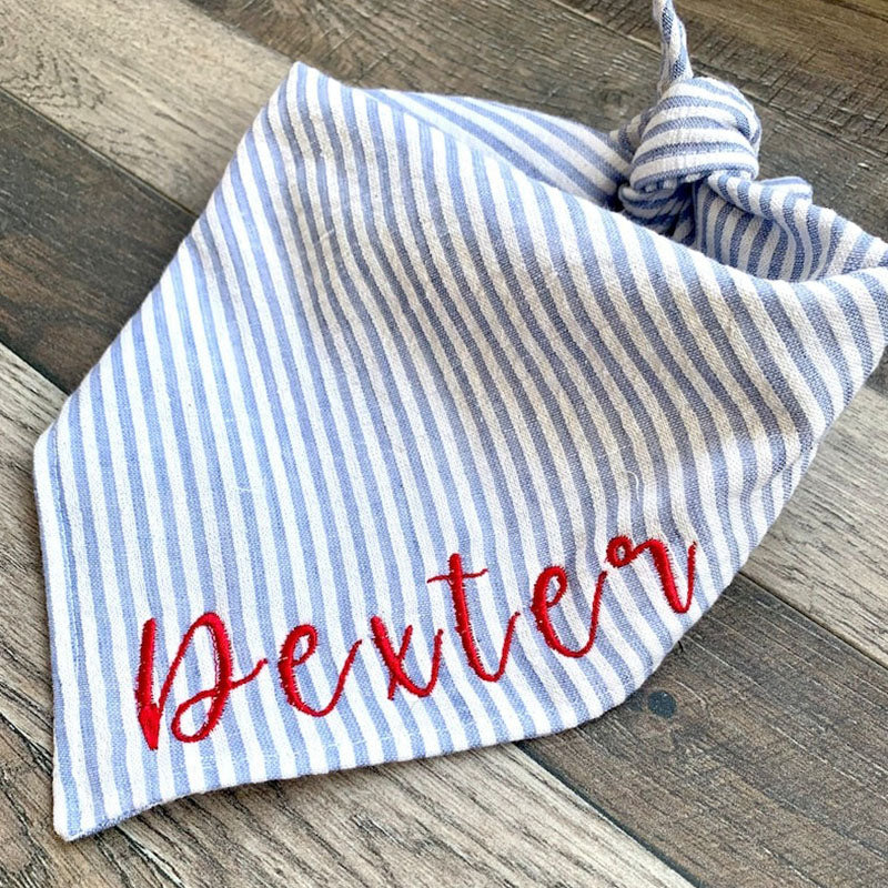 Embroidered Personalized Dog Bandana  Custom Tie On
