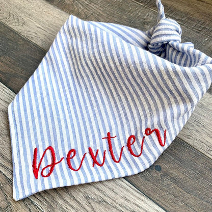 Embroidered Personalized Dog Bandana  Custom Tie On