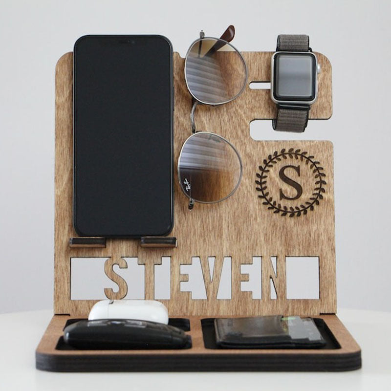 Personalized Book Holder, Custom Book Stand, Personalized Docking Station Men, Gift for Men