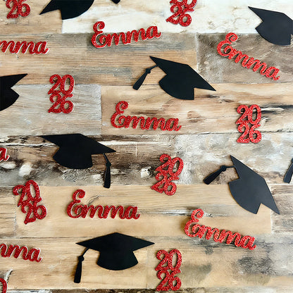 2026 Graduation Confetti - Cursive Personalized 60 90 120 Pieces