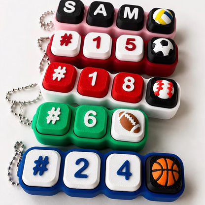 Name Clicker Fidget Keychain- Clicky or Silent!| Personalized keyboard Clicker FidgetToy