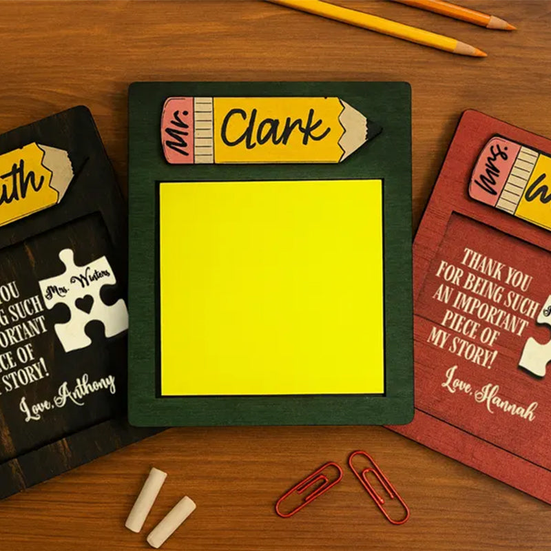 Personalized Teacher Note Pad Holder, Custom Teacher Appreciation Gift