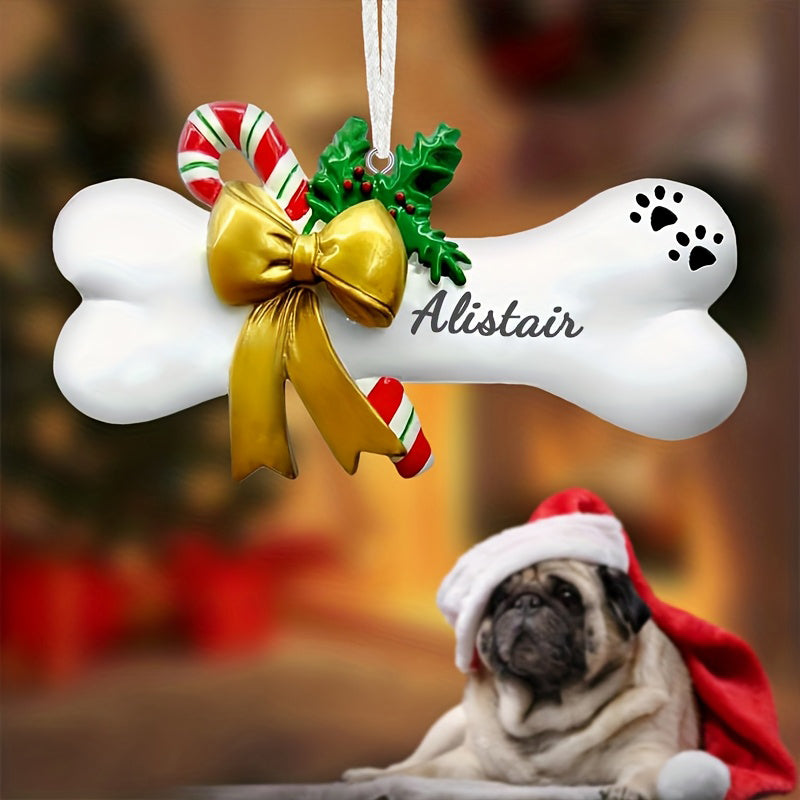 Customizable Resin Bone Ornament - Personalized Name