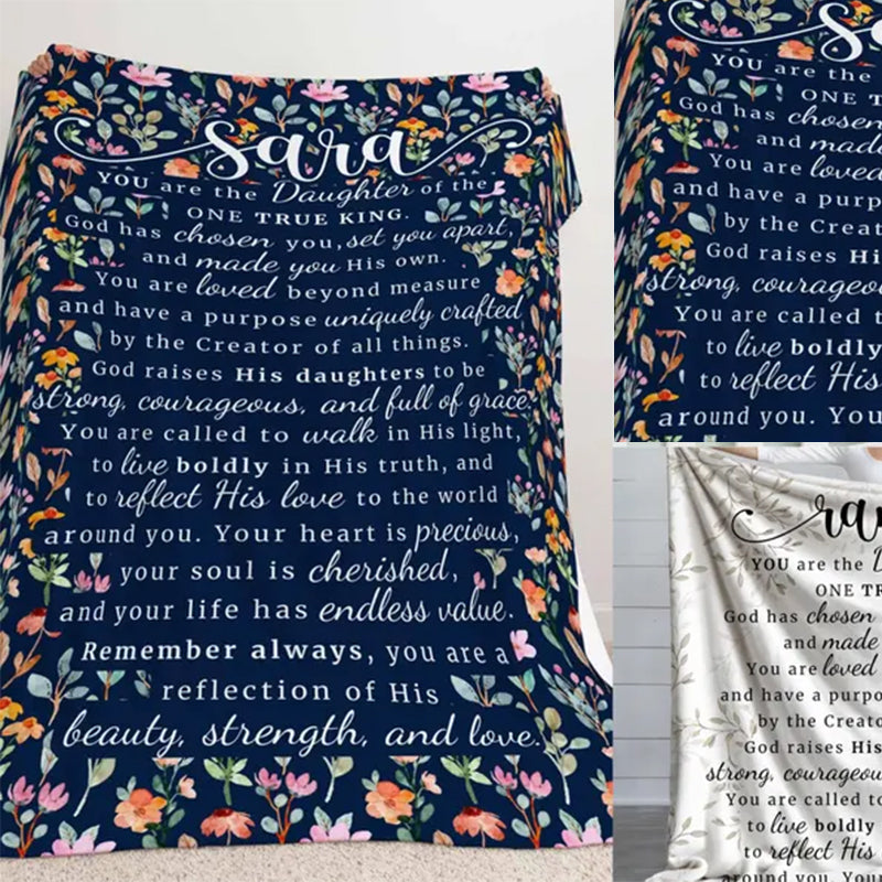 Personalized Christian Blanket for Women, Custom Faith-Based Gift with Name