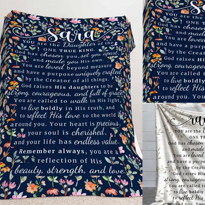 Personalized Christian Blanket for Women, Custom Faith-Based Gift with Name
