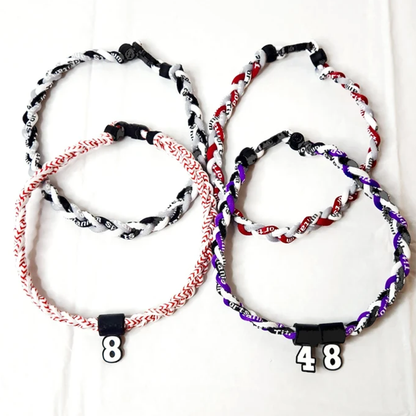 Baseball Basketball All Sports  Tri Rope Tornado Necklace with Customized Number