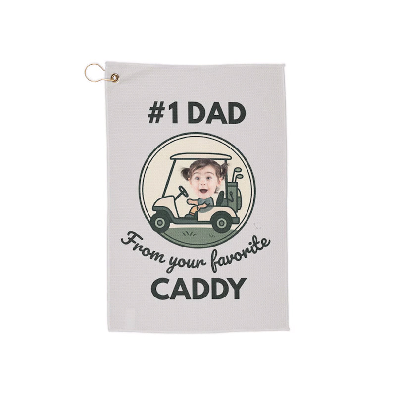 Personalized Custom Golf Towel for Dad with Child's Photo