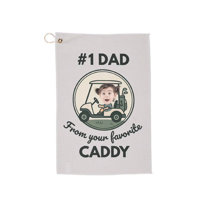 Personalized Custom Golf Towel for Dad with Child's Photo