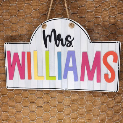 Personalized Teacher Door or Wall Sign, Classroom Sign, 3D or Print Teacher Name Sign