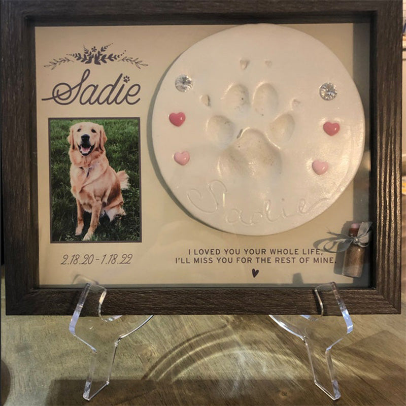 Pet Memorial Paw Print Holder Shadow Box