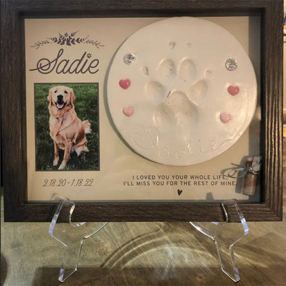 Pet Memorial Paw Print Holder Shadow Box