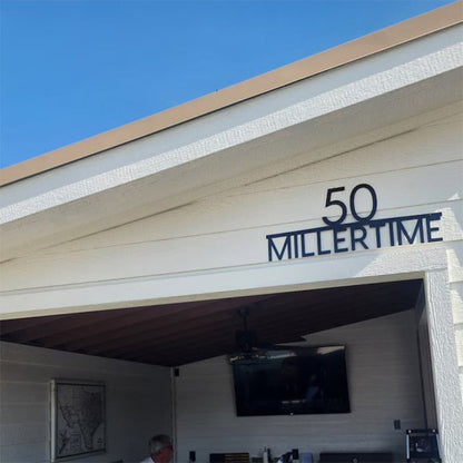Modern Metal House Numbers With Street Name