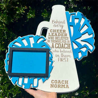 Custom Cheer Coach Photo Frame | Personalized Cheer Wall Hanging