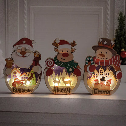Custom Wooden Snowman/Santa/Reindeer Lantern